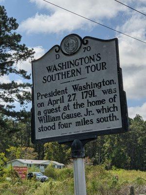 Washington's Southern Tour Historic Marker