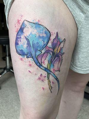 Watercolor style tattoo