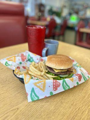 Today's special Ultimate burger, french fries and drink $11.99