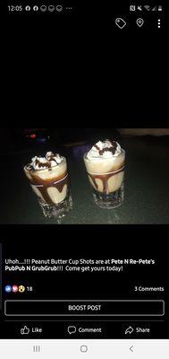 Peanut Butter cup shots!
