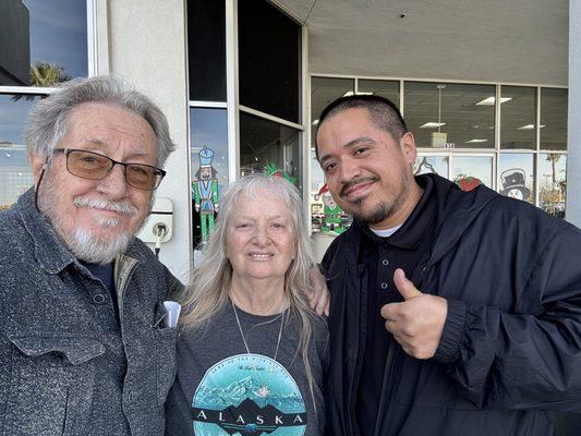 Us with Louis. Easy to work with and patience.