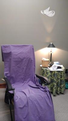 Relax in my reflexology chair.