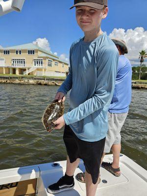 Flounder my youngest son caught.
