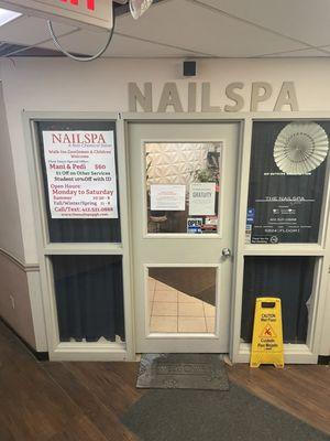 Entrance to spa inside the building