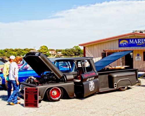 Our custom '63 Chevy C-15 long bed, stepside, custom built truck.