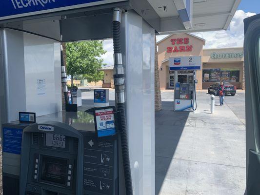 Getting gas. They said NO bathrooms here . Next time I am going to gas station across the street.