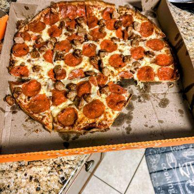 3 pizzas that were ordered. This is how they were delivered to me!