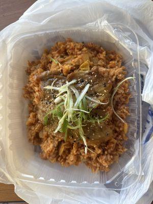 Kimchee fried rice with pork belly