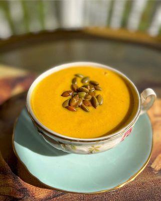 Homemade butternut squash soup