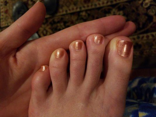 Perfect paint job every time. I wouldn't trust my princess feet with just any salon lol