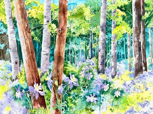 "A Pocket Full of Posies", Watercolor 22x30"