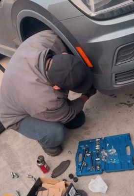 Changing front brakes