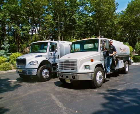 Two of our waste oil collection vehicles
