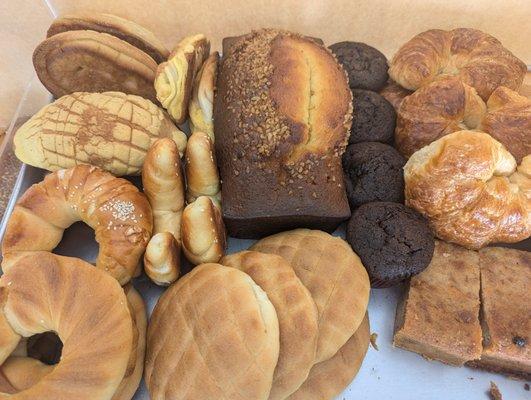 Banana nut Bread, Croissants, Chocolate Muffins, Bread Pudding, a variety of Mexican Bread!!!