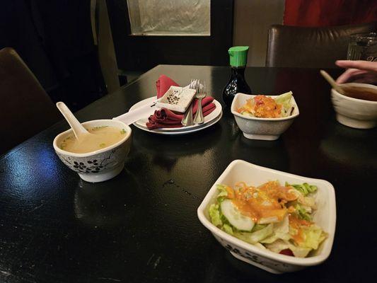 Soup and salad included with dinners