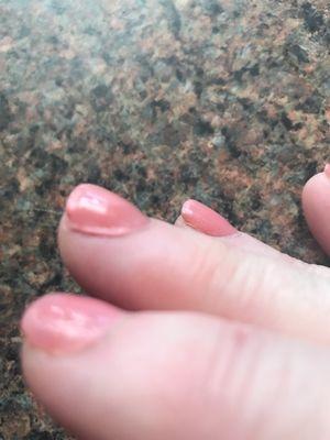 This is the repaired nail the next day money down the drain