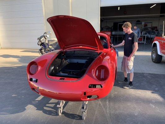 There she goes back to the final assembly shop