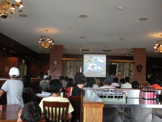 presentation by our tour guide on how fossils REALLY were formed.