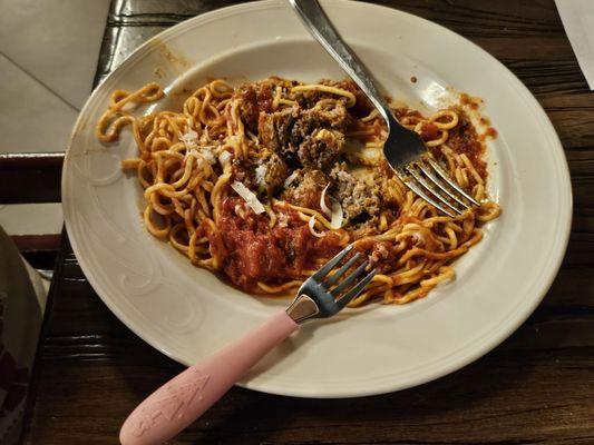 Pasta from children's menu