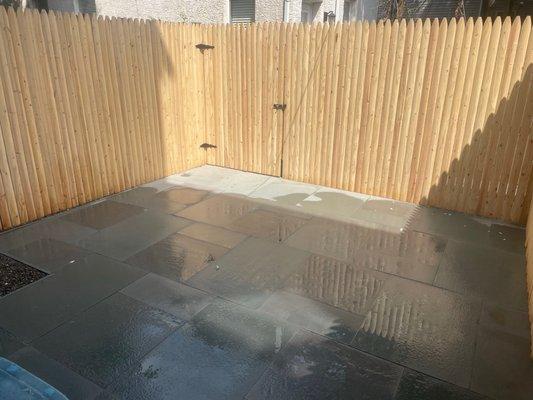 Cedar fence with doorway