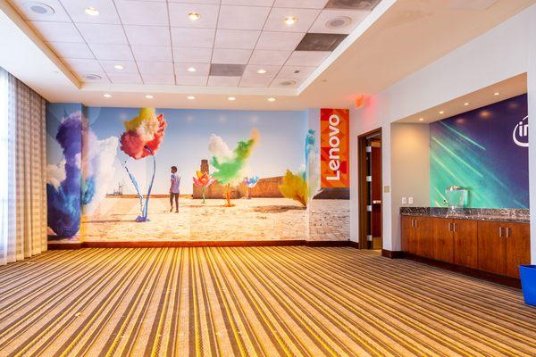 CES 2019 Self-Adhesive vinyl Environmental Graphics inside a hotel meeting space.