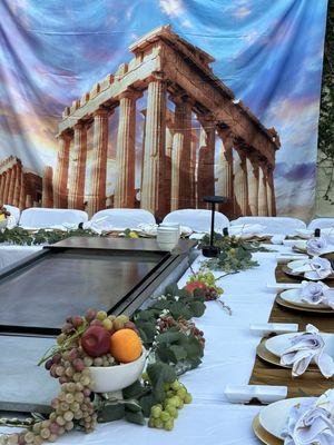Table setting for Toga party