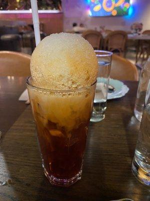 Thai iced tea looked neat and was decent.