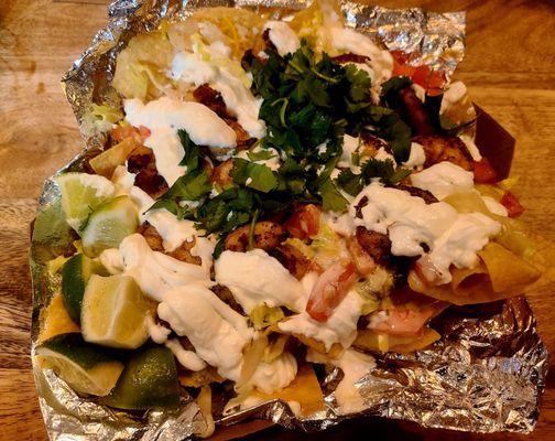 Shrimp loaded Nachos