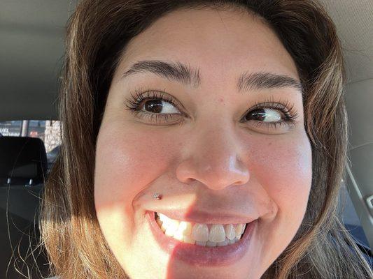 Look at how perfect my lash lift is.