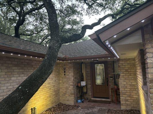 Follow the roof line perfectly.