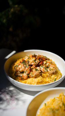 Wild shrimp spasta bowl
