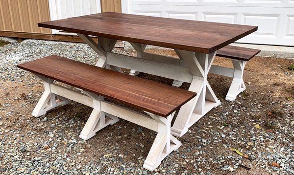 Oak and Walnut custom dining table