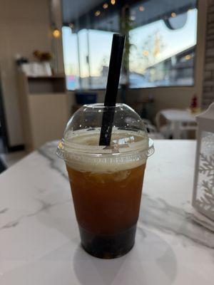 Mango Passion Fruit Black Fruit Tea with Boba