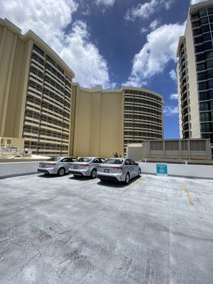 Hui Car Share on the 7th floor of the Sheraton Waikiki parking garage