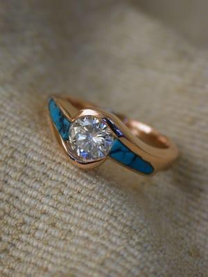 Rose Gold with Turquoise accents that Jen made for me!