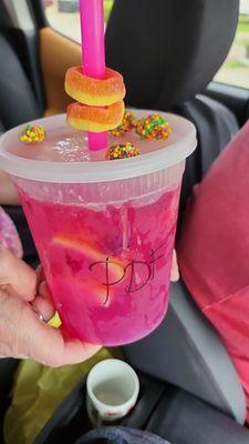 Pink dragon fruit lemonade