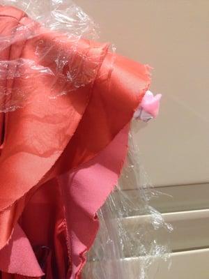 Dress was brought back next day, sleeve was completely burned.