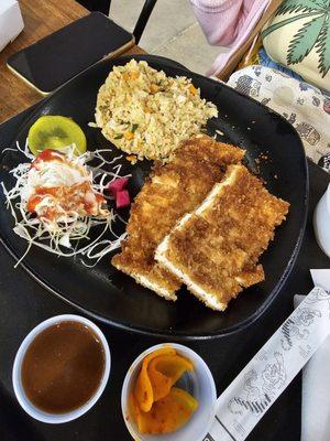 Chicken katsu with veggie fried rice! Amazing!
