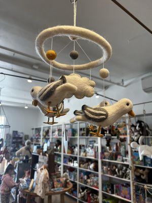 Felt seagull mobile