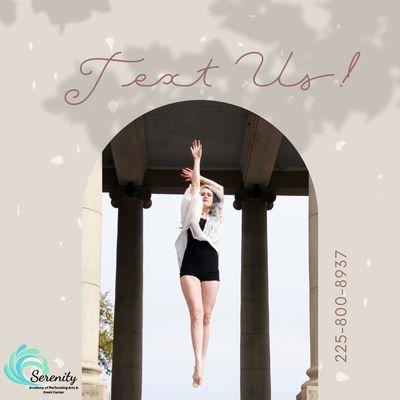 Dedicated text line so you can reach out anytime.