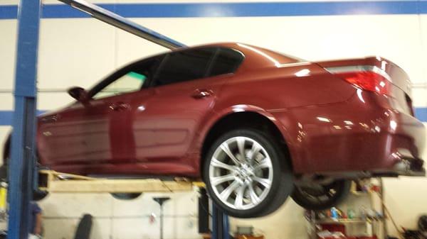 BMW M5 getting a cost effective diagnosis from Pablo at European Motorwork in Carrollton.