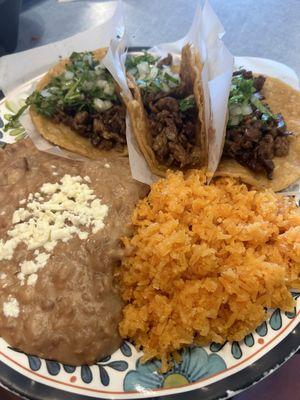 Steak taco dinner