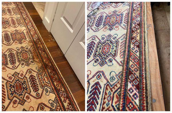 Before and after stain removal.