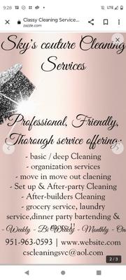 Sky's Couture Cleaning Service