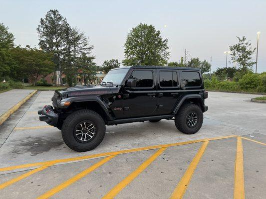 My Jeep looks fantastic after the tint. I also got the strip on top of the windshield. Looks so good