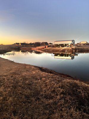 Over 3 acres of privately stocked, clear waters reaching depths of 25 feet.