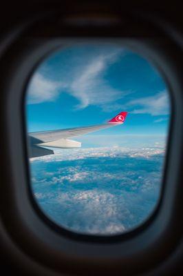The window from Turkish Airlines flight . . .