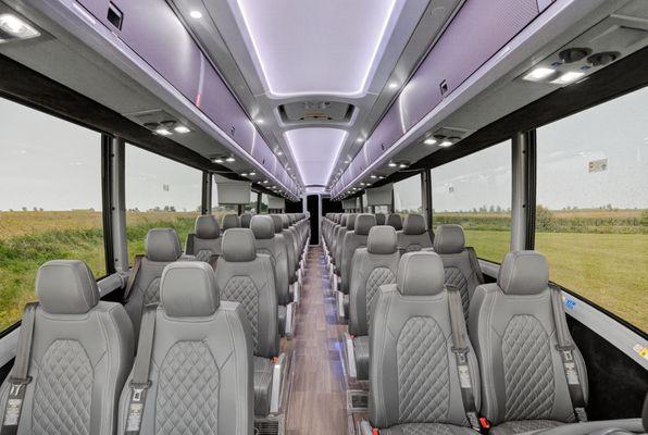 Interior of 60 Passenger Deluxe Coach Bus