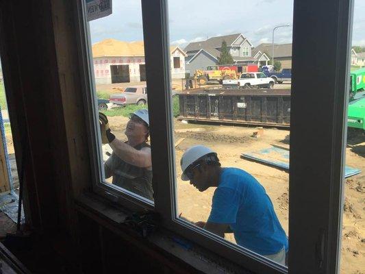 Working together at Habitat Home.