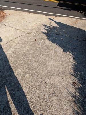 Scrape marks made by other vehicles